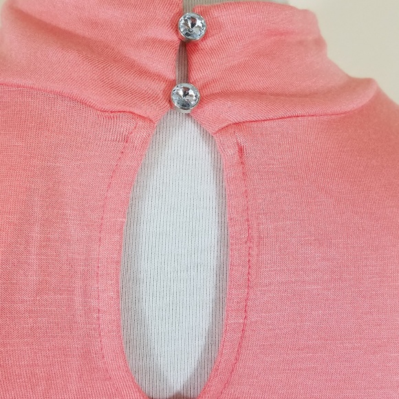 Candies womens peach lace short sleeve top size extra large XL NWT - Picture 5 of 12